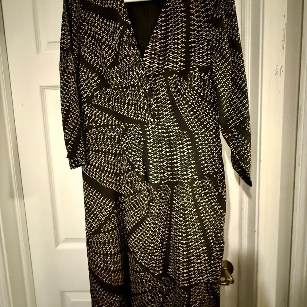 J. Crew Black and White Kaleidoscope Polka Dot Dress